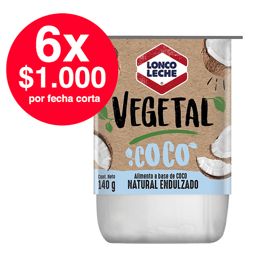PACK 6un x $1.000: Yogurt LoncoLeche Coco (FECHA CORTA)