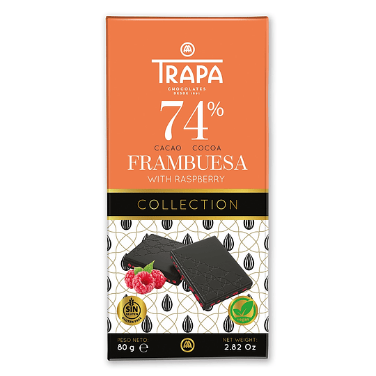 Barra de Chocolate Trapa - 74% Frambuesa