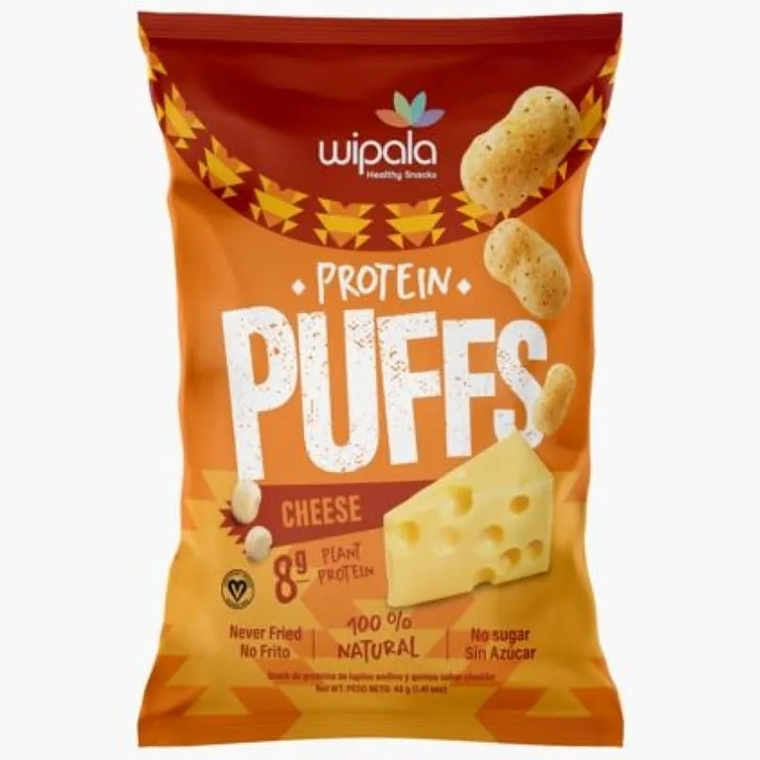 Puffs (suflés): sabor cheddar vegano (40g) - Wipala 1