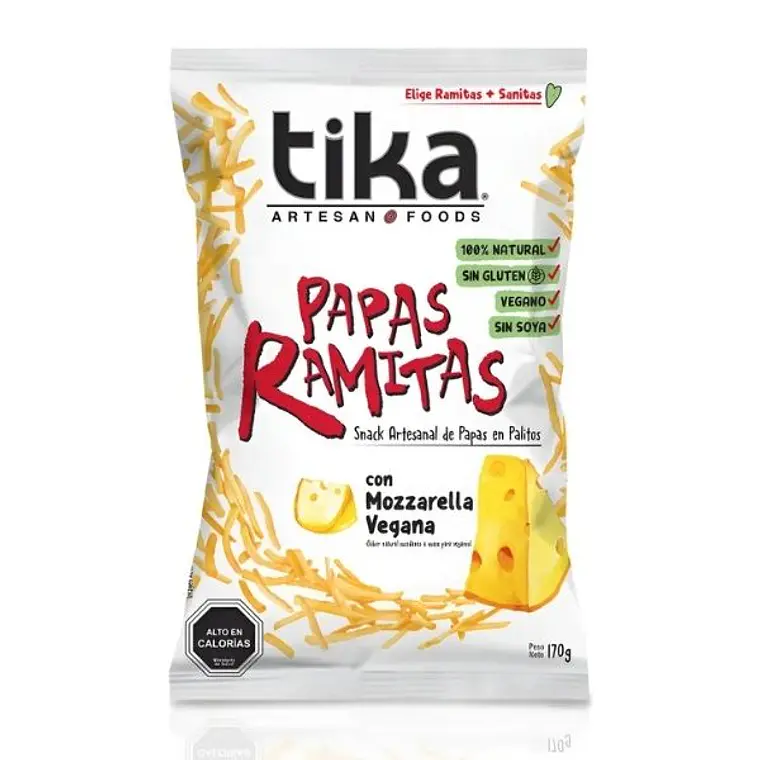 Papas Ramitas Mozzarella Vegana 170g -Tika 1