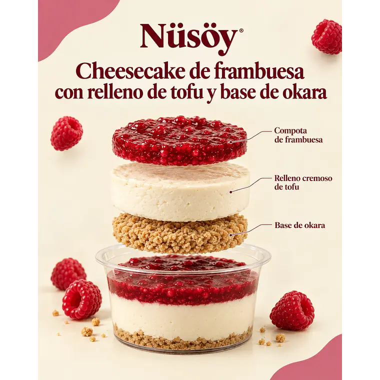 Cheesecake de Frambuesa 130g - Nüsöy 2