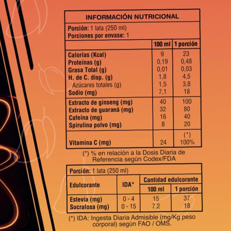 Bebida Energética Atom Fruit - Mango 3