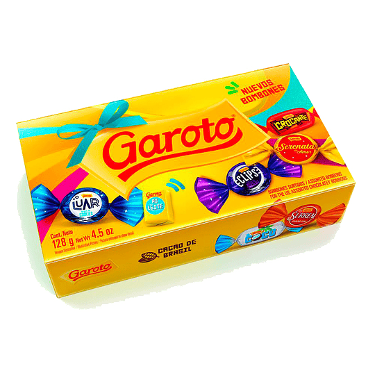 CHOCOLATE GAROTO, BOMBONES SURTIDOS 128grs