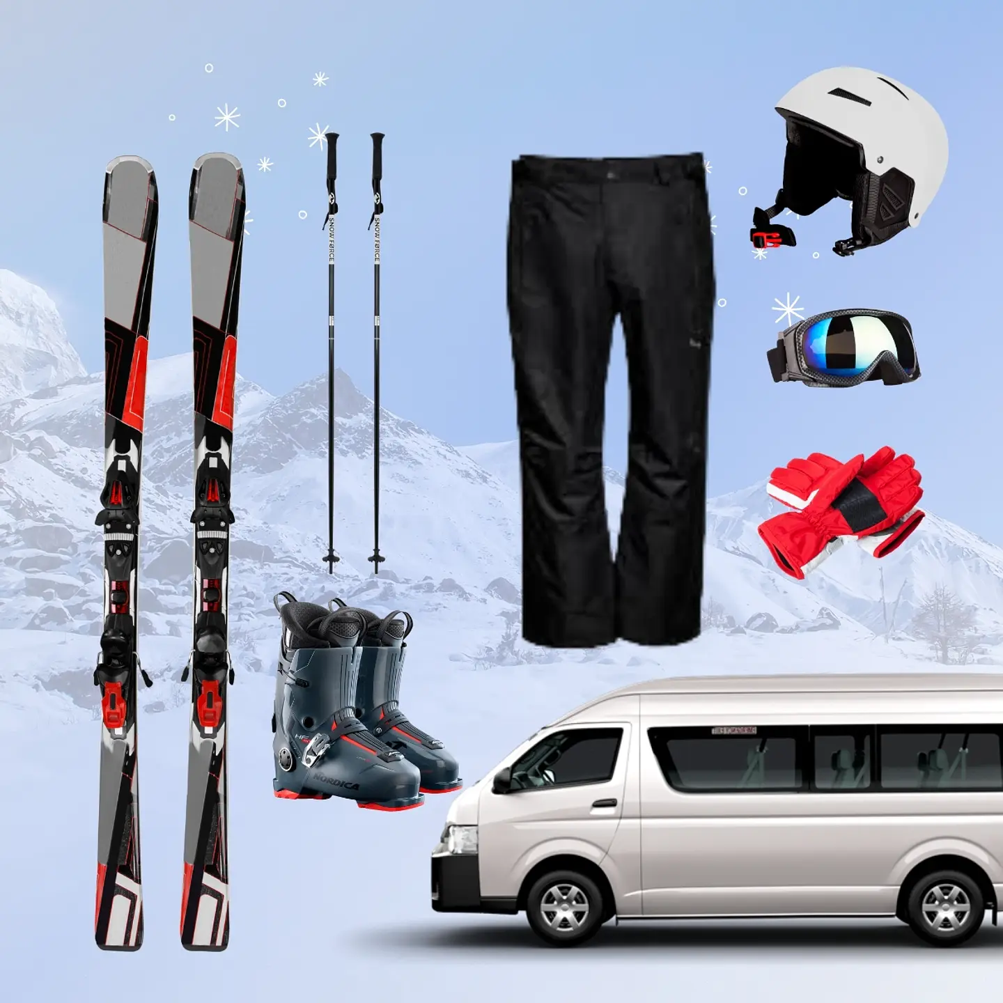 PACK FULL SKI + TRANSPORTE RENTAL 1