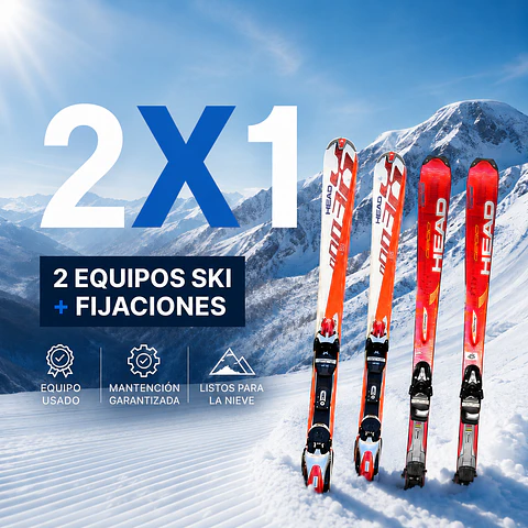 2x1 PACK SKI ADULTO + FIJACIONES 