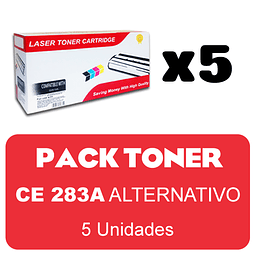 HP CF 283A | HP 83A | HP283A PACK X 5 TONER ALTERNATIVO