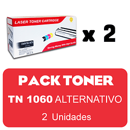 PACK X 2 BROTHER TN1060 TONER ALTERNATIVO 