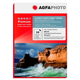 PAPEL FOTO GLOSSY AGFA 240GR A4 20 HOJAS