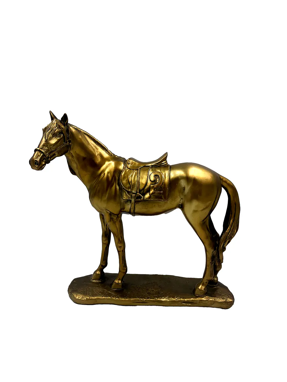 Caballo dorado con montura 2