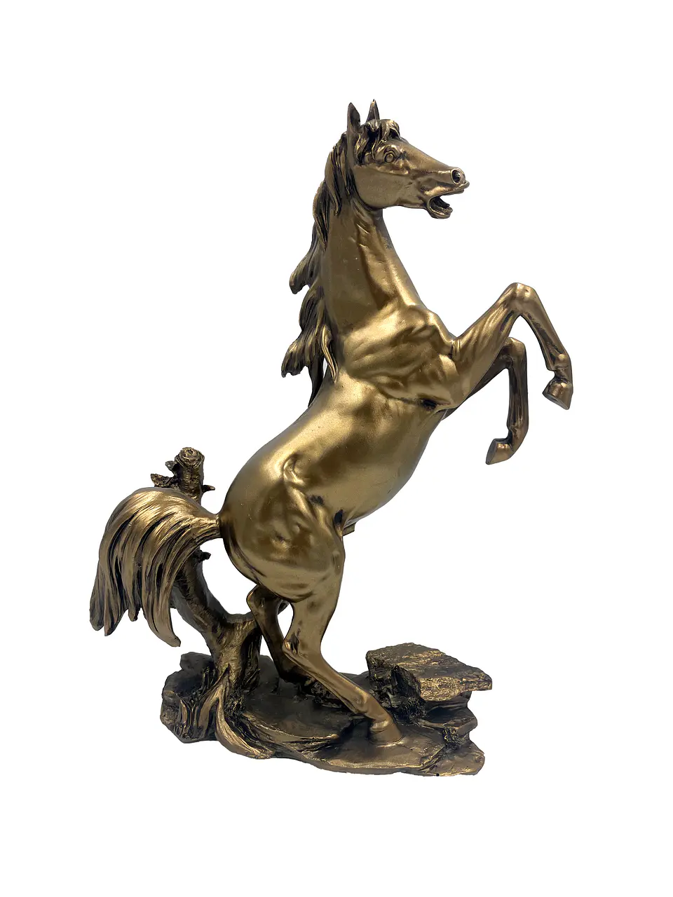 Caballo relinchando dorado 1