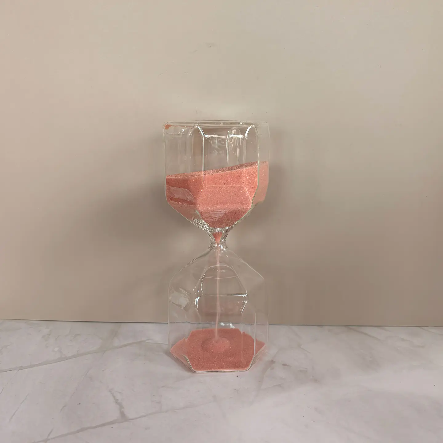 Reloj de arena vidrio rosado 1.5min 1