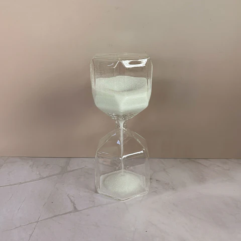 Reloj de arena vidrio blanco 1.5min