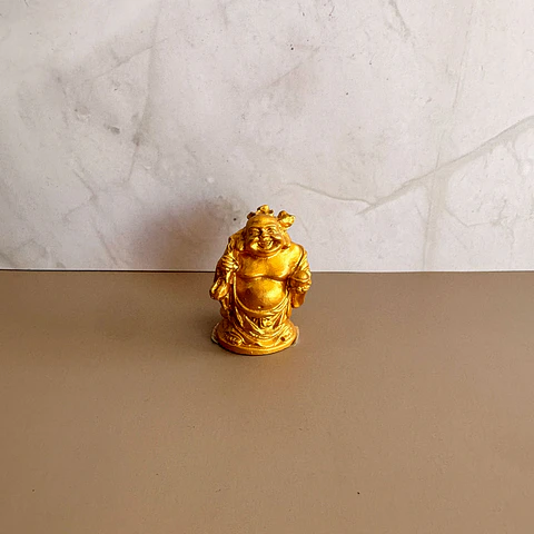 Buda Maitreya o Buda Feliz con bolsa y lingote