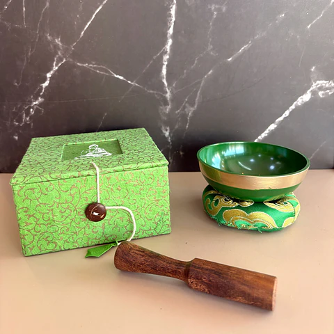Set cuenco tibetano verde