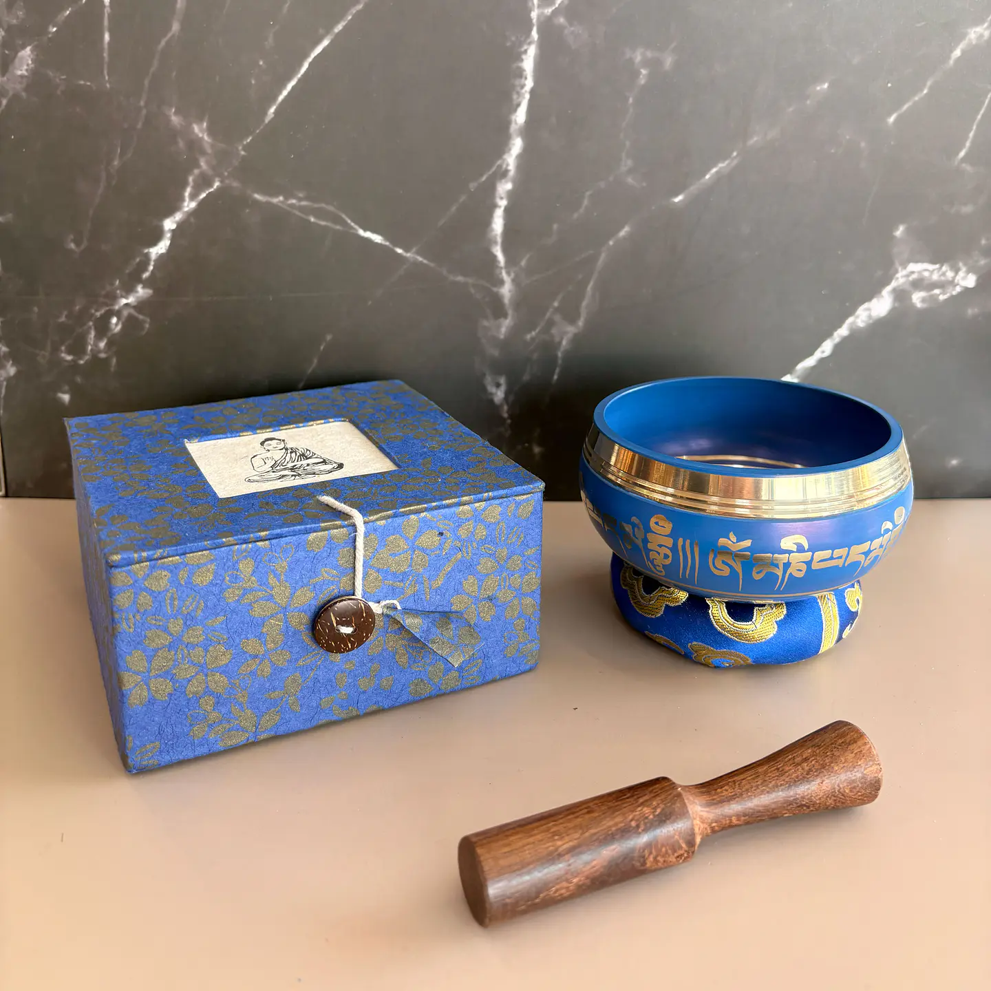 Set cuenco tibetano azul 1