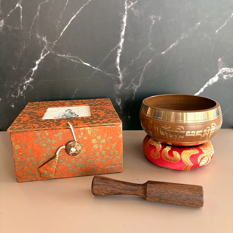 Set cuenco tibetano naranja