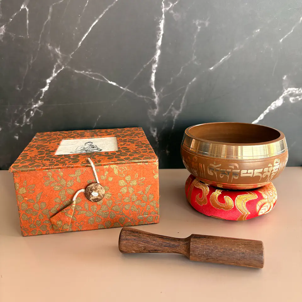 Set cuenco tibetano naranja 1