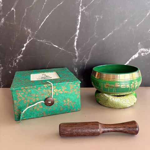 Set cuenco tibetano verde