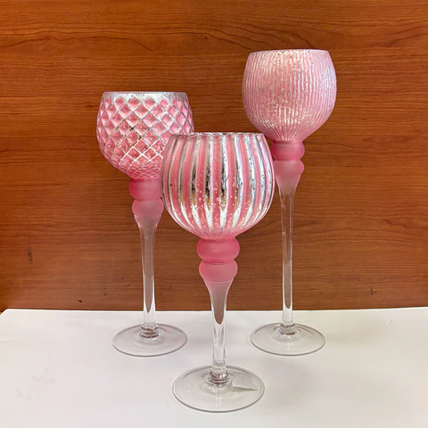 Set de 3 copas rosadas