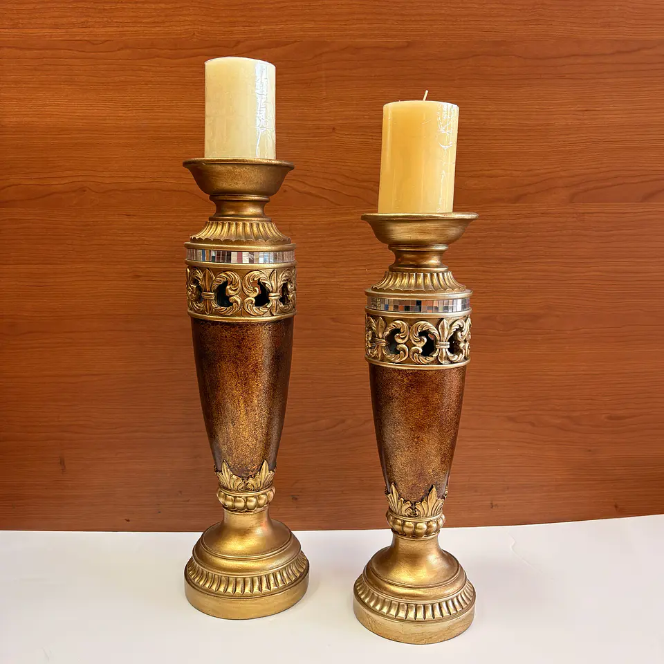 Set 2 candelabros café 1