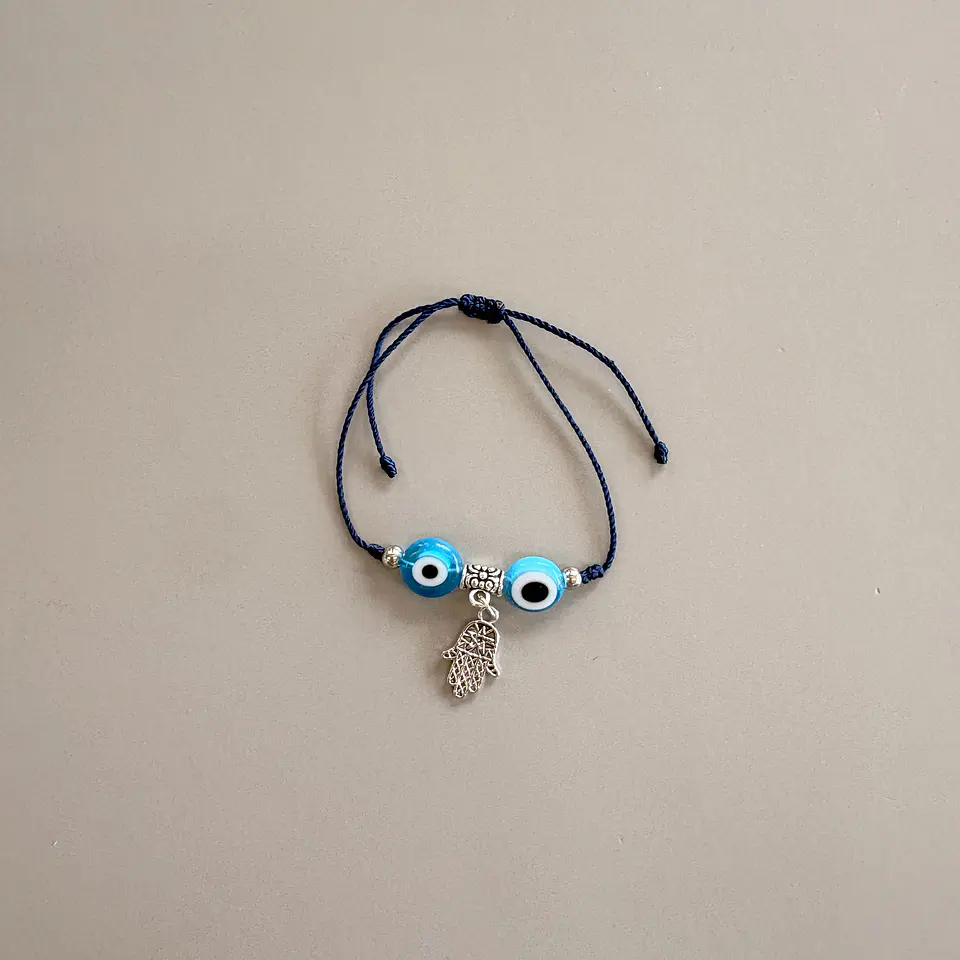 Pulsera ojo turco con mano de Fátima 1