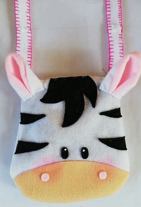 Cartera Cebra Paño Lency Para Niñas Hecho A Mano