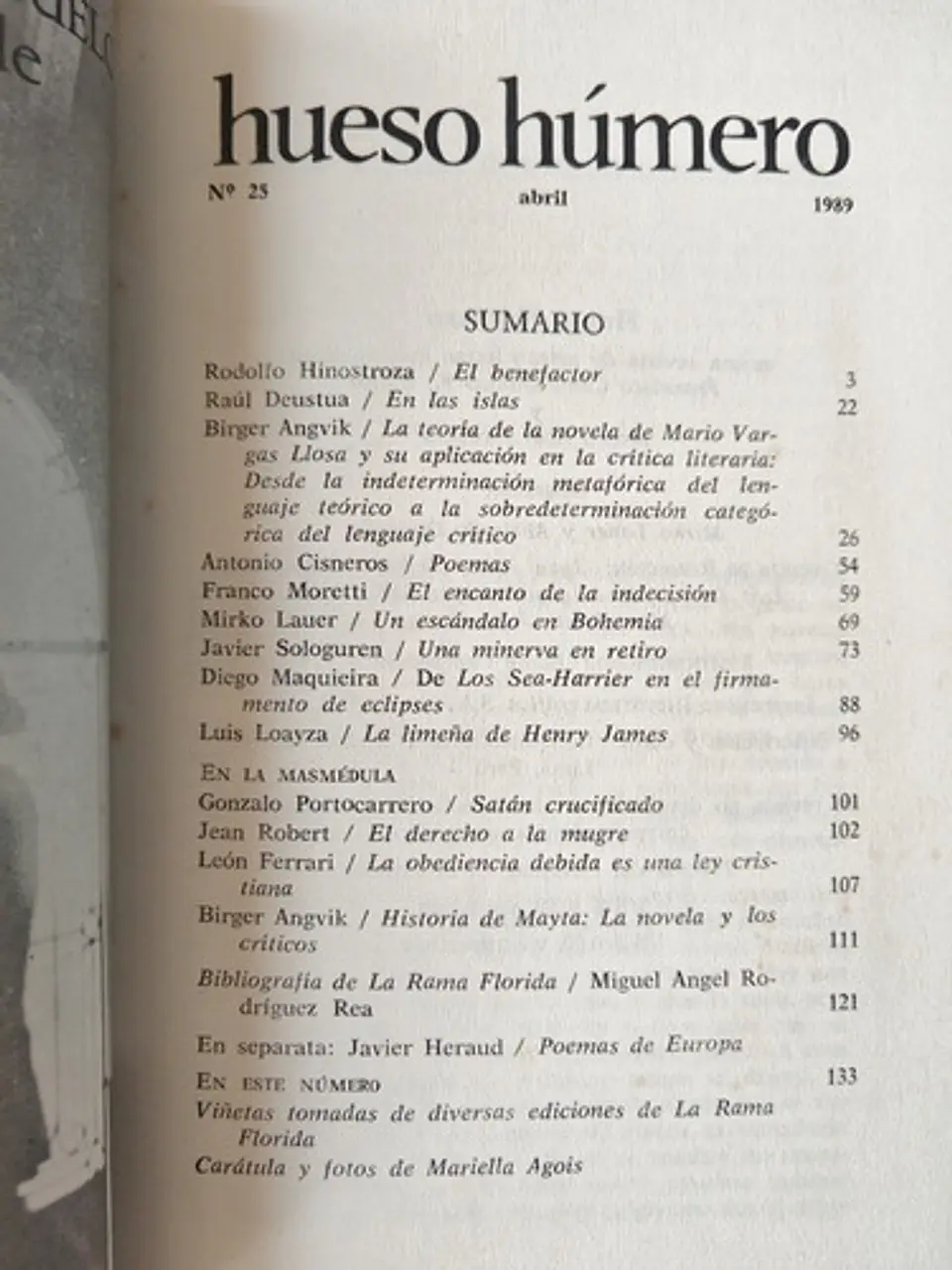 Hueso Húmero 25 En Separata Javier Heraud Poemas En Europa 3