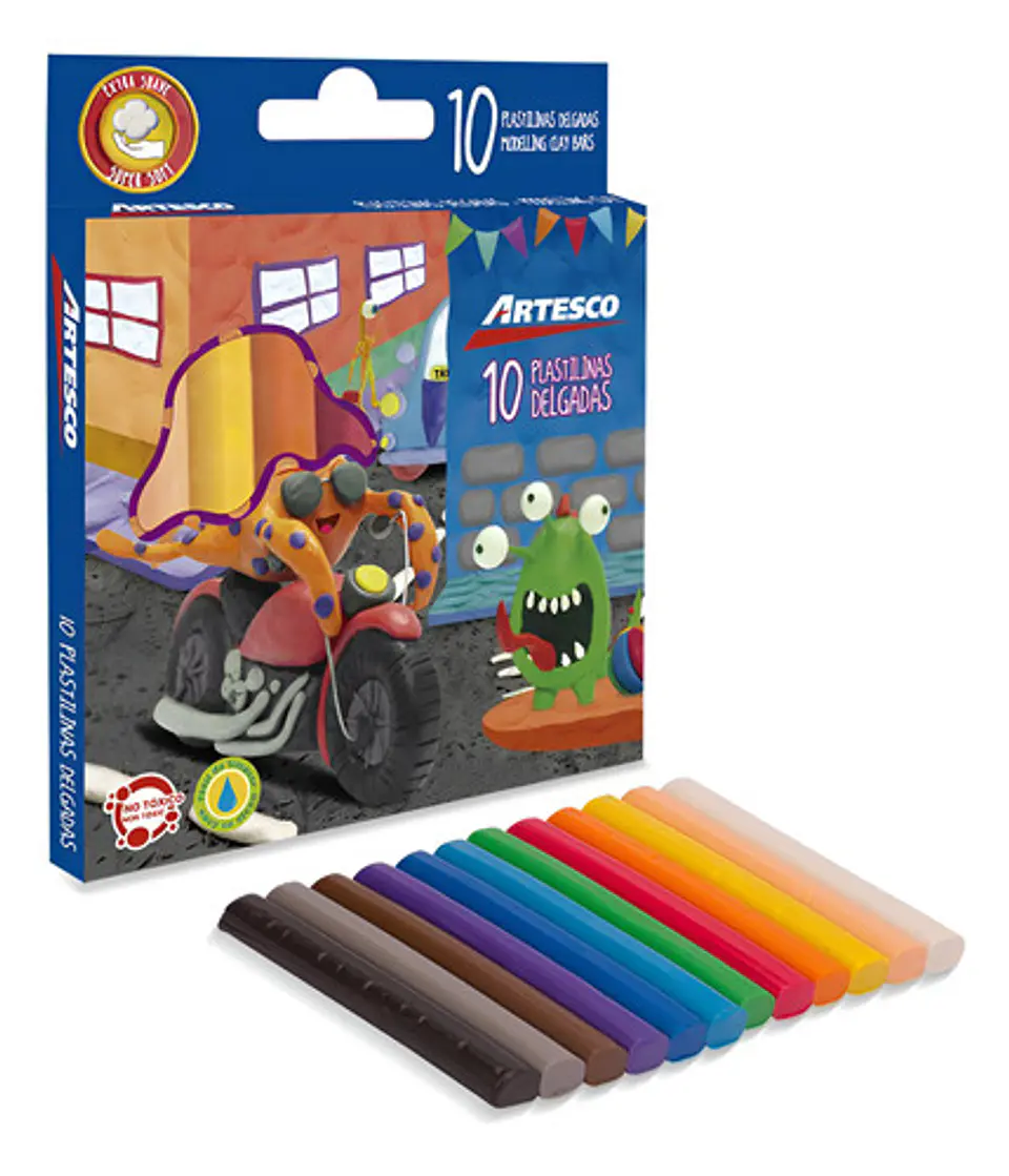 Plastilina Artesco Delgada X 10 Und 1