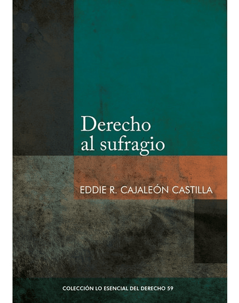 Derecho Al Sufragio, De Eddie Cajaleón Castilla. Editorial Fondo De La Pucp, Tapa Blanda, Edición 1 En Español, 2022