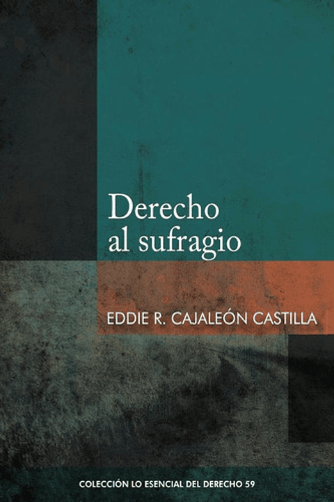 Derecho Al Sufragio, De Eddie Cajaleón Castilla. Editorial Fondo De La Pucp, Tapa Blanda, Edición 1 En Español, 2022