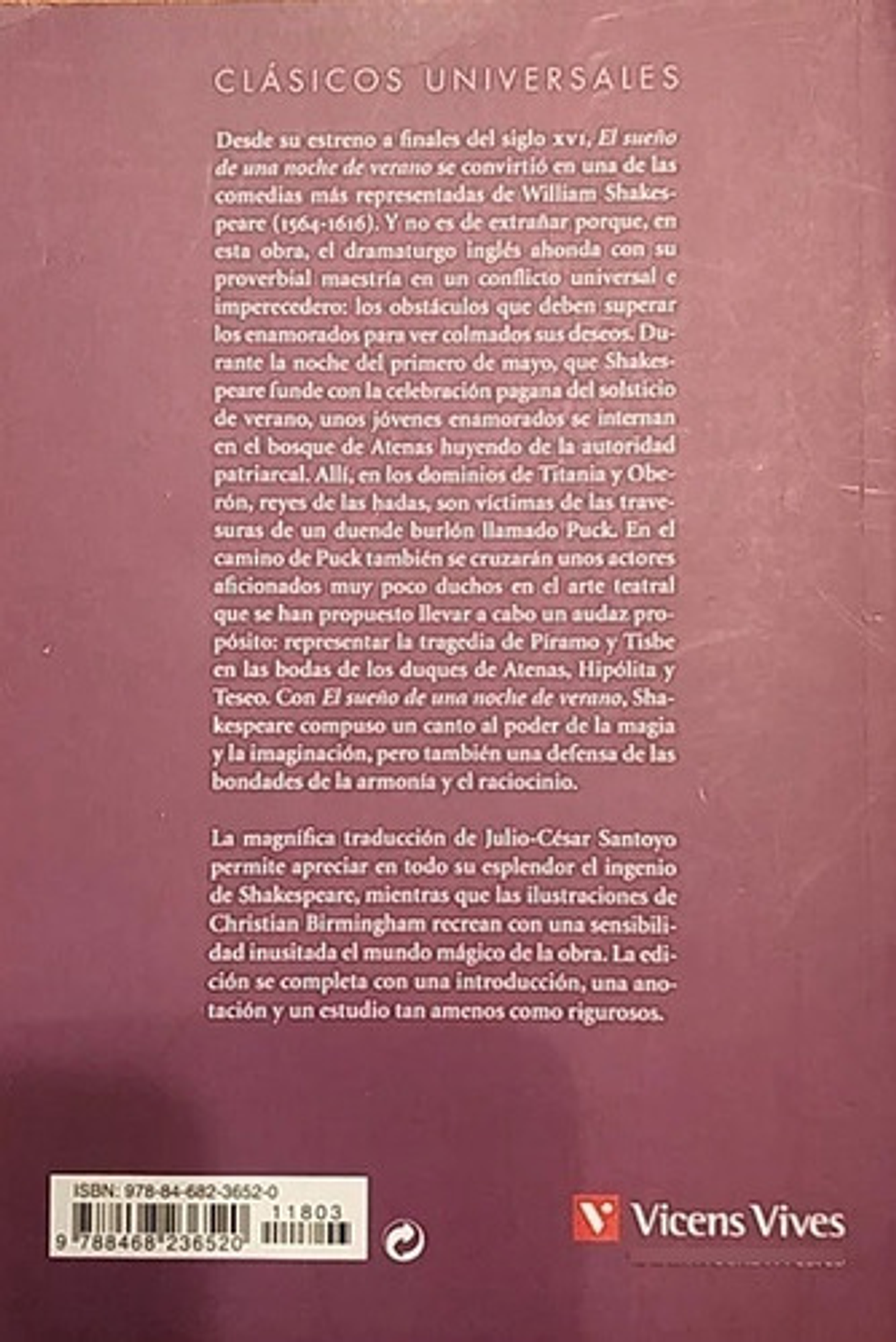 El Sueño De Una Noche De Verano (cu), De William Shakespeare. Editorial Vicens Vives En Español 2