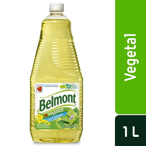 Aceite Vegetal Belmont 1 litro 12 unidades la caja 