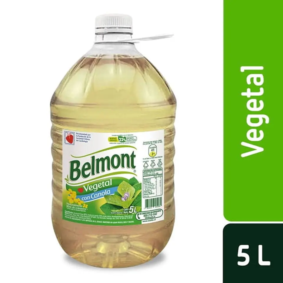 Aceite Vegetal Belmont 5 litros 4 unidades la caja  1