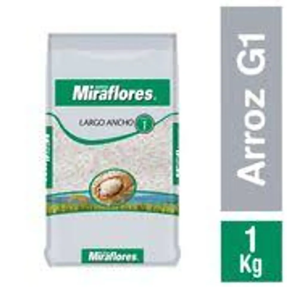 Arroz Miraflores grado 1 de 1 kilo 10 unidades la manga  1