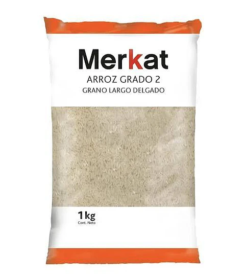 Arroz Merkat grado 2 de 1 kilo 10 unidades la manga 