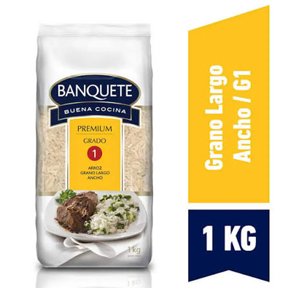 Arroz Banquete premiun grado 1 de 1 kilo 10 unidades la manga  1