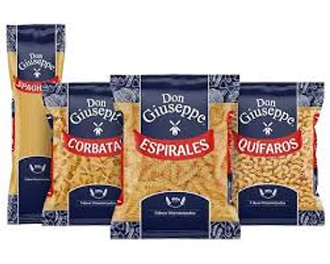 Fideos Don Giuseppe 400grs 20 unidades la manga  ( hasta 2 variedades a elección por manga)