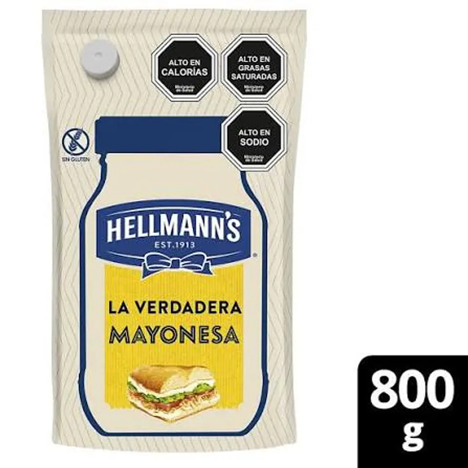 Mayonesa Hellmann's 800grs 12 unidades la caja  1