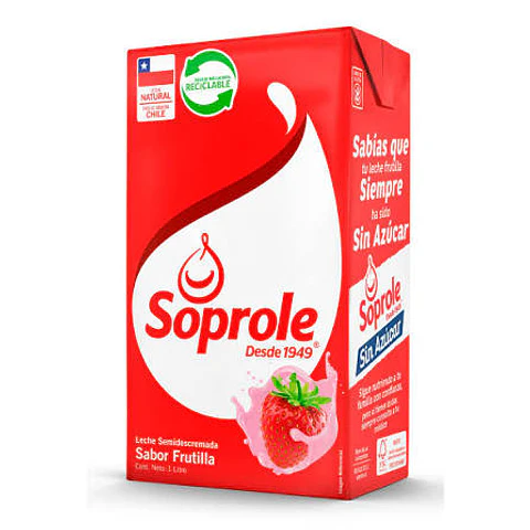 Leche de Frutilla 1 litro 12 unidades la caja 