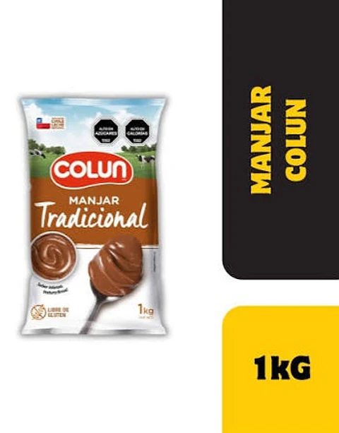 Manjar Colun tradicional 1 kilo 12 unidades la caja 
