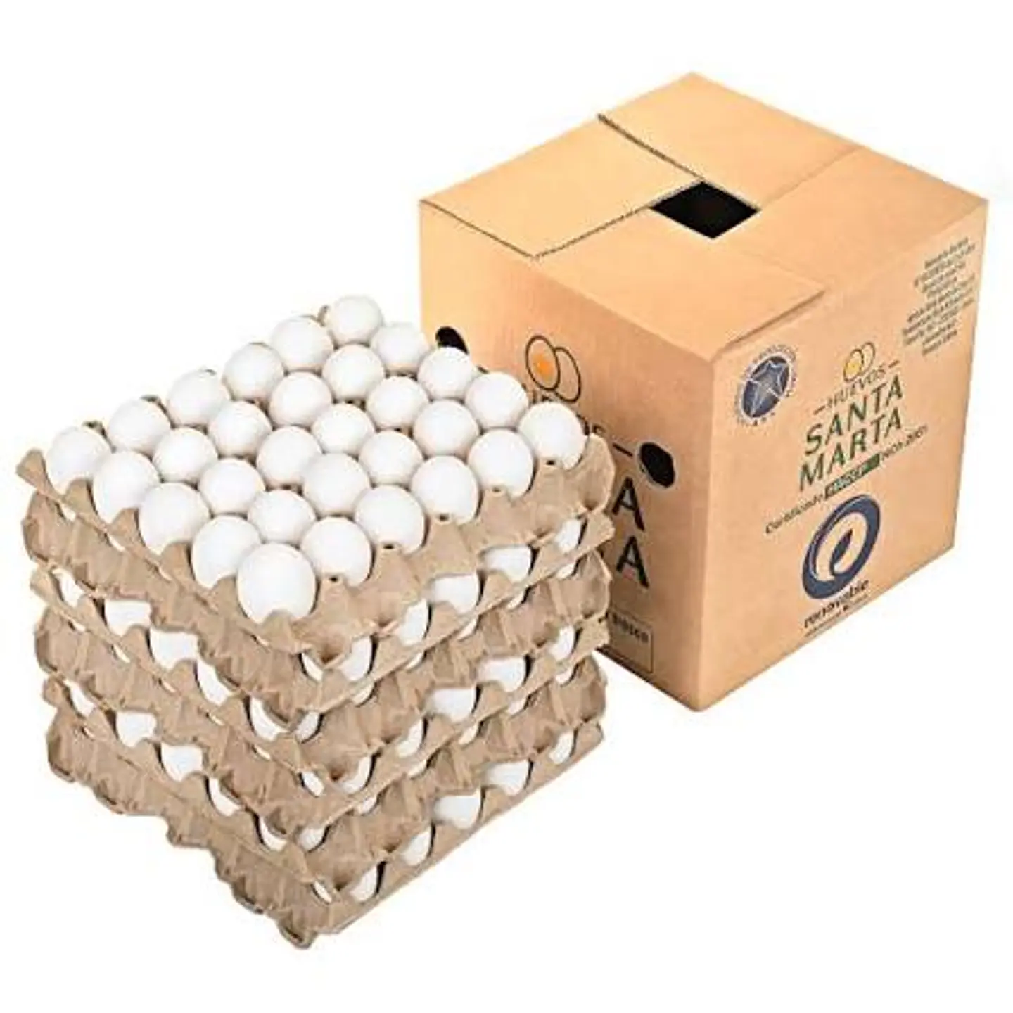 Huevos Santa Marta primera blanco 30 unidades 6 Bandejas la caja( total 180 huevos) 1