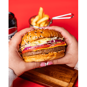 Burger 14 + Papas fritas + Bebida gratis (Vegetariana)