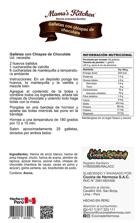 Galletas con chispas de chocolate 