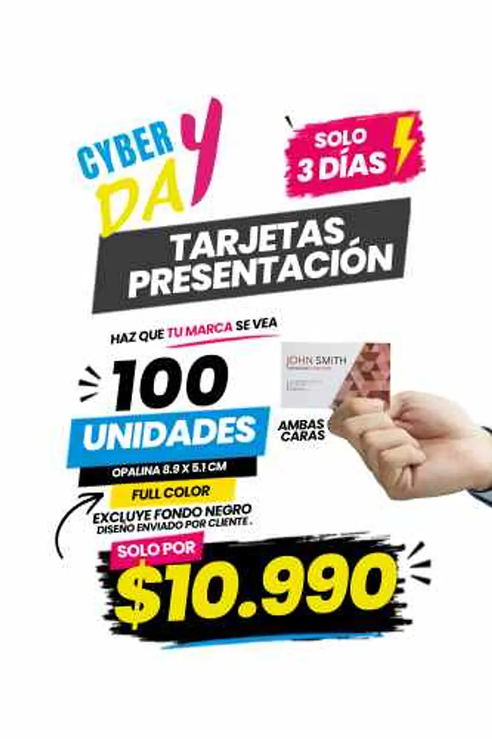 Tarjetas de Presentación Ambas caras - 250 gr – 100 Unidades 1
