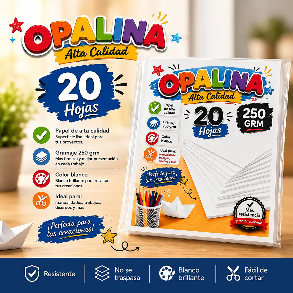 OPALINA LISA 250 GR 20 HOJAS  1