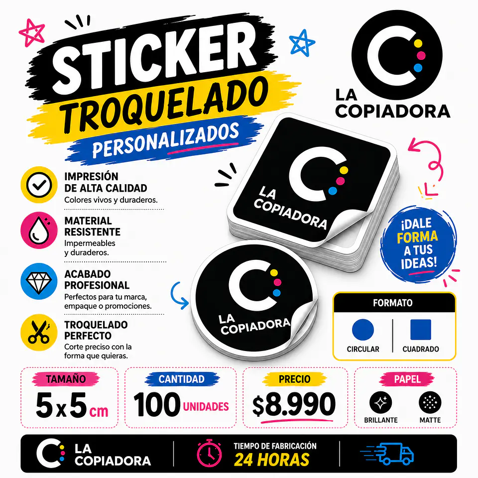 Sticker Adhesivo Promoción 5x5 1