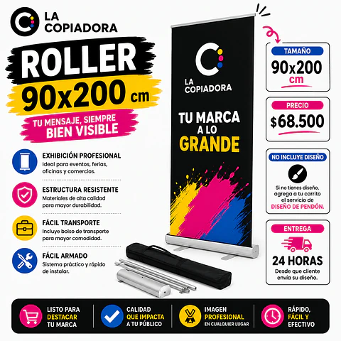 Pendón roller 90 x 200 cm