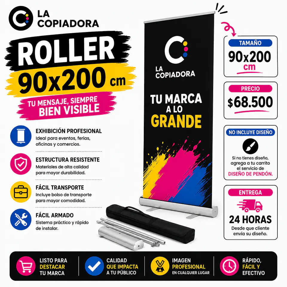 Pendón roller 90 x 200 cm 1