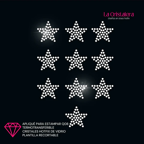 Lámina de Strass Hotfix Estrellas 10 un. ss10