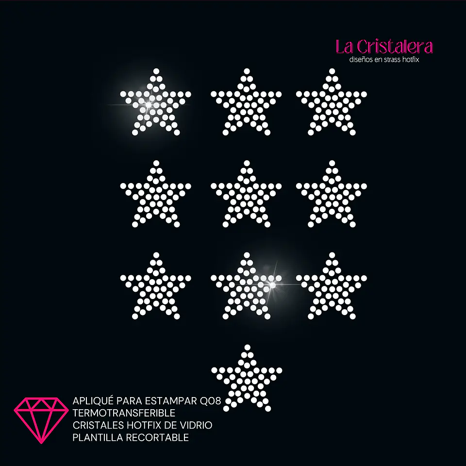 Lámina de Strass Hotfix Estrellas 10 un. ss10 1